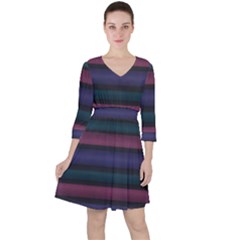 Stripes Pink Purple Teal Grey Ruffle Dress by BrightVibesDesign