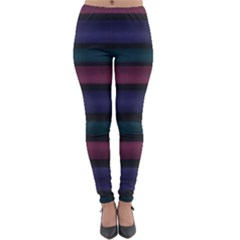 Stripes Pink Purple Teal Grey Lightweight Velour Leggings by BrightVibesDesign