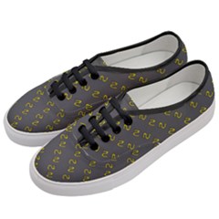 No Step On Snek Pattern Charcoal Dark Gray Background Meme Women s Classic Low Top Sneakers by snek
