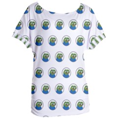 Apu Apustaja With Banana Phone Wall Eyed Pepe The Frog Pattern Kekistan Women s Oversized Tee by snek