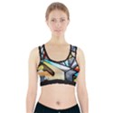 Blue Face King graffiti street art urban blue and orange face abstract hiphop Sports Bra With Pocket View1