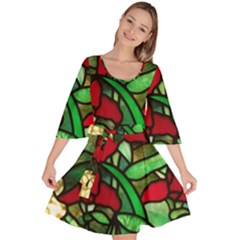 Stained Glass Art Window Church Velour Kimono Dress by Pakrebo