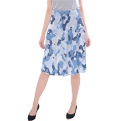 Standard Light Blue Camouflage Army Military Midi Beach Skirt by snek