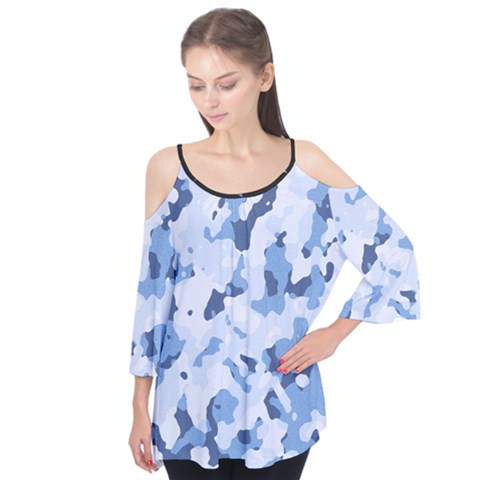 Standard Light Blue Camouflage Army Military Flutter Tees by snek