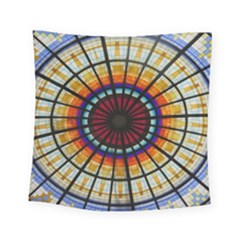 Background Stained Glass Window Square Tapestry (small) by Pakrebo