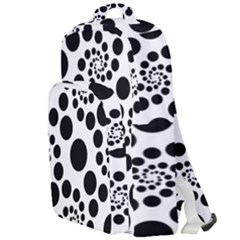 Dot Dots Round Black And White Double Compartment Backpack by Pakrebo