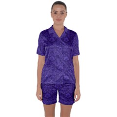 Wallpaper Seamless Damask Wall Satin Short Sleeve Pyjamas Set by Pakrebo