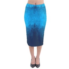 Deep Ocean Velvet Midi Pencil Skirt by LoolyElzayat