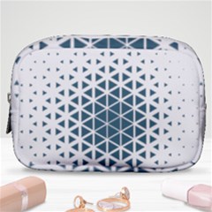 Business Blue Triangular Pattern Make Up Pouch (small) by Mariart