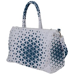 Business Blue Triangular Pattern Duffel Travel Bag by Mariart