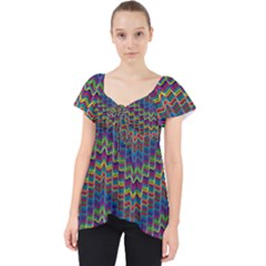Decorative Ornamental Abstract Wave Lace Front Dolly Top by Mariart