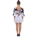 Kerchief Human Skull Tie Back Butterfly Sleeve Chiffon Top View2