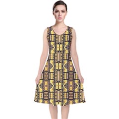 Ml 39 V-neck Midi Sleeveless Dress  by ArtworkByPatrick