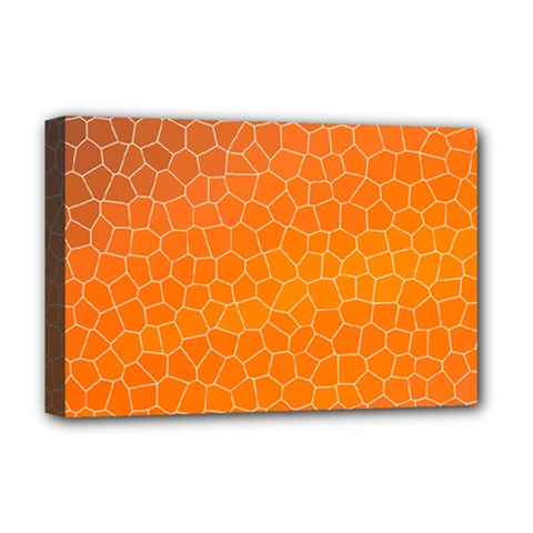 Orange Mosaic Structure Background Deluxe Canvas 18  X 12  (stretched) by Pakrebo
