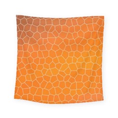 Orange Mosaic Structure Background Square Tapestry (small) by Pakrebo