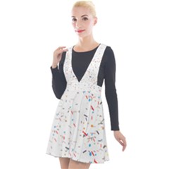 Ribbon Polka Plunge Pinafore Velour Dress by Mariart