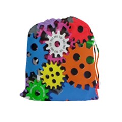 The Gears Are Turning Drawstring Pouch (xl) by WensdaiAmbrose