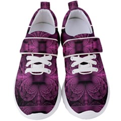 Fractal Magenta Pattern Geometry Women s Velcro Strap Shoes by Pakrebo