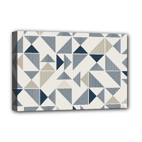 Geometric Triangle Modern Mosaic Deluxe Canvas 18  X 12  (stretched) by Pakrebo