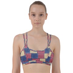Model Mosaic Wallpaper Texture Line Them Up Sports Bra by Pakrebo