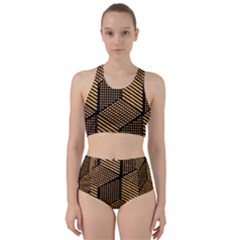 Cubes Light Geometry Shines Racer Back Bikini Set by Pakrebo