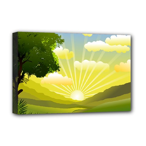 Wallpaper Background Landscape Deluxe Canvas 18  X 12  (stretched) by Pakrebo