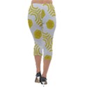 Abstract Background Hexagons Lightweight Velour Capri Leggings  View2