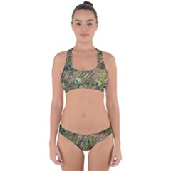 Green Peacock Feathers Color Plumage Cross Back Hipster Bikini Set by Pakrebo