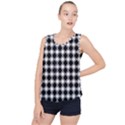 Square Diagonal Pattern Bubble Hem Chiffon Tank Top View1