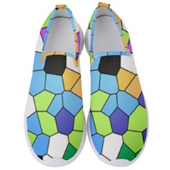 Stained Glass Colourful Pattern Men s Slip On Sneakers by Mariart