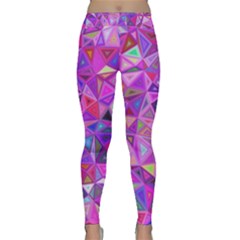 Pink Triangle Background Abstract Classic Yoga Leggings by Mariart