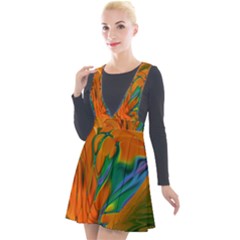 Pattern Heart Love Lines Plunge Pinafore Velour Dress by Mariart