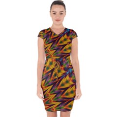 Background Abstract Texture Chevron Capsleeve Drawstring Dress  by Mariart