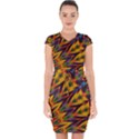 Background Abstract Texture Chevron Capsleeve Drawstring Dress  View1