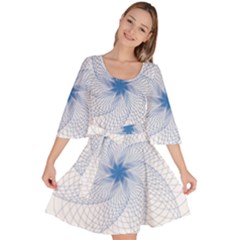 Spirograph Pattern Geometric Velour Kimono Dress by Mariart