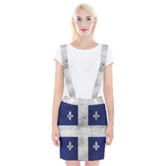 Flag Quebec Drapeau Grunge Fleur De Lys Blue And White Braces Suspender Skirt by Quebec
