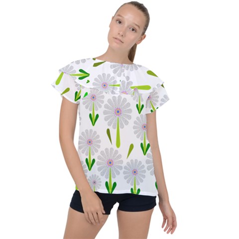 Zappwaits Ruffle Collar Chiffon Blouse by zappwaits