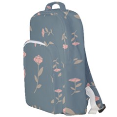 Florets In Grey Double Compartment Backpack by WensdaiAmbrose