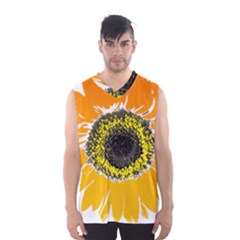Sunflower Flower Yellow Orange Men s Basketball Tank Top by Mariart