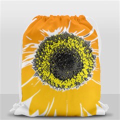 Sunflower Flower Yellow Orange Drawstring Bag (small) by Mariart
