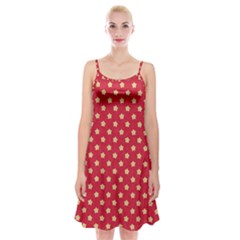 Red Hot Polka Dots Spaghetti Strap Velvet Dress by WensdaiAmbrose