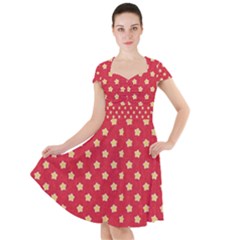 Red Hot Polka Dots Cap Sleeve Midi Dress by WensdaiAmbrose