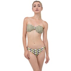 Leaf Plant Pattern Seamless Classic Bandeau Bikini Set by Pakrebo