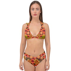 Fractals Graphic Fantasy Colorful Double Strap Halter Bikini Set by Pakrebo