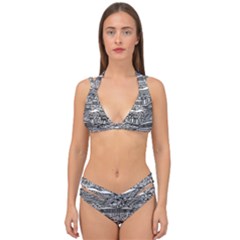 Ethno Seamless Pattern Double Strap Halter Bikini Set by Pakrebo