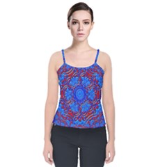 Background Fractals Surreal Design Art Velvet Spaghetti Strap Top by Pakrebo