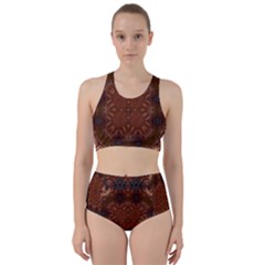 Background Image Structure Brown Black Racer Back Bikini Set by Pakrebo