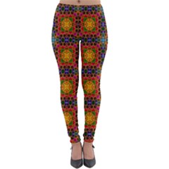 Tile Background Image Decorative Lightweight Velour Leggings by Pakrebo