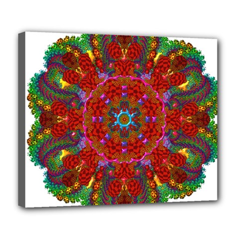 Mandala Fractal Graphic Design Deluxe Canvas 24  X 20  (stretched) by Pakrebo