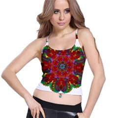 Mandala Fractal Graphic Design Spaghetti Strap Bra Top by Pakrebo